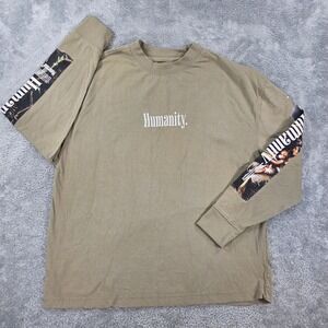 GSTR Humanity Momento Mori Graphic Long Sleeve Shirt Olive Small Streetwear